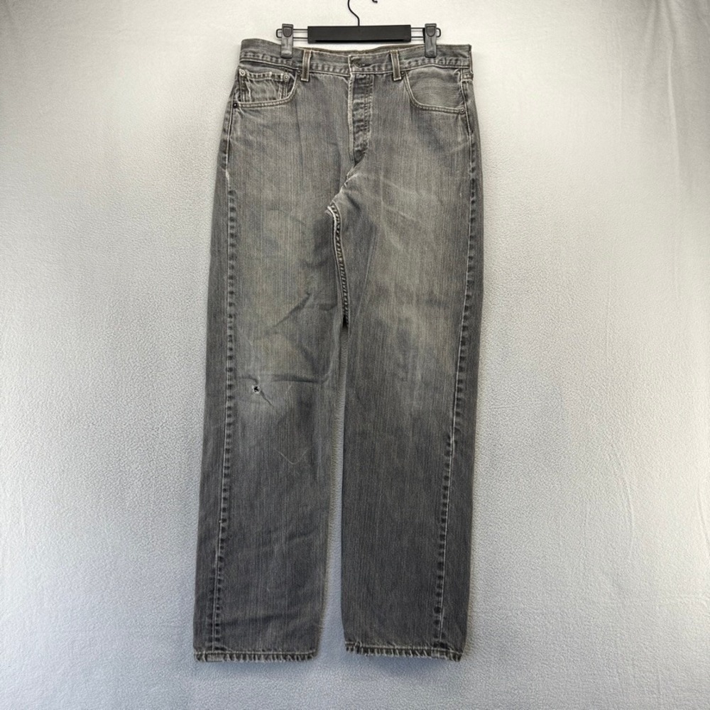 Vintage Levis Jeans Men's 35x36 Fit 32x32 Gray Faded 501xx 501 xx Distressed y2k